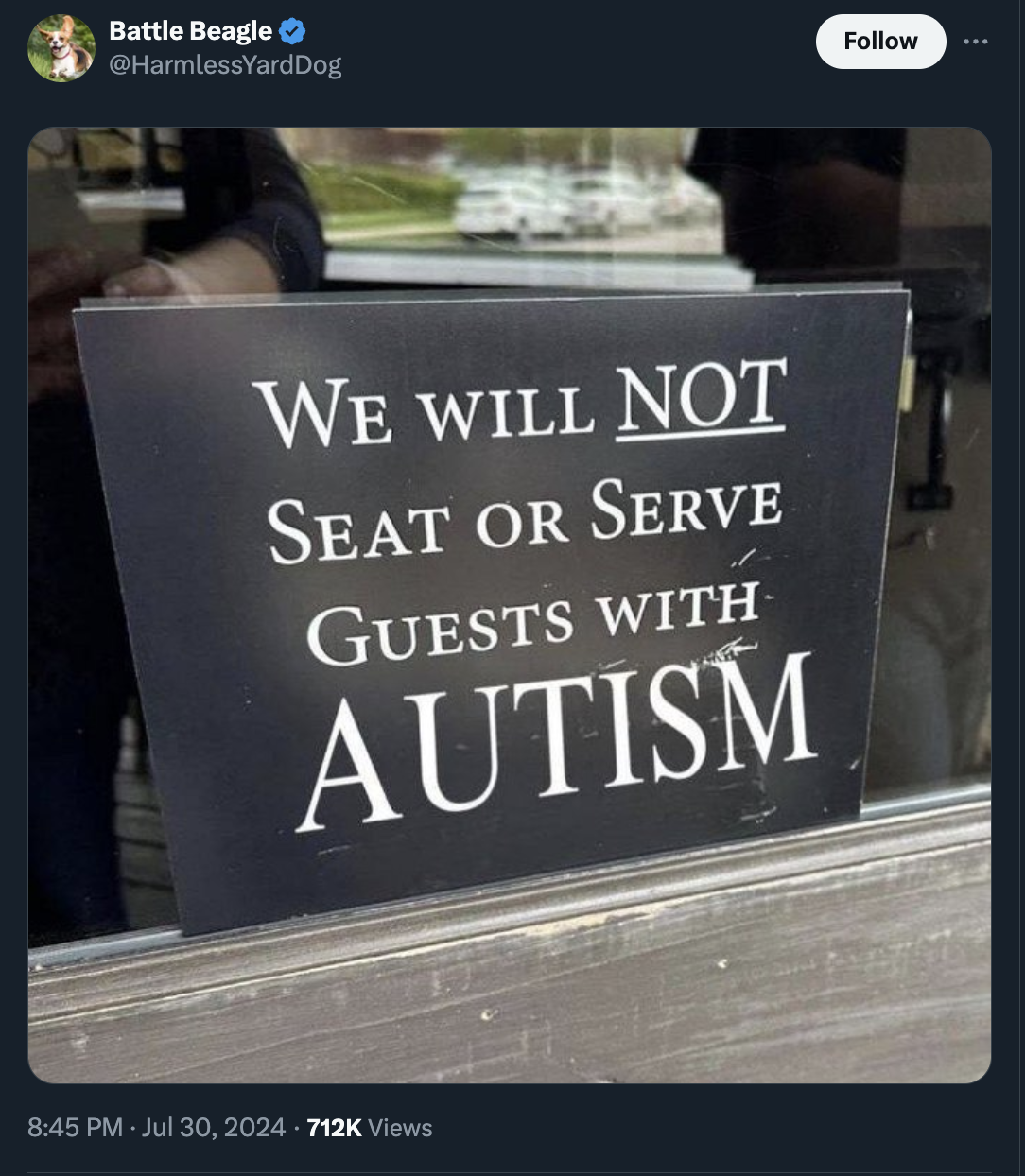 we will not seat or serve guests - Battle Beagle We Will Not Seat Or Serve Guests With Autism Views